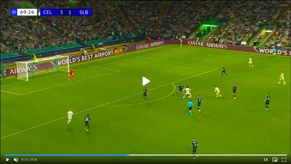 Daizen Maeda scored a sensational goal, making the scoreline to be Celtic 4-1 Slovan Bratislava