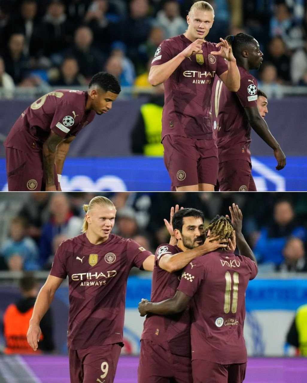 Manchester City coach Pep Guardiola explains his reason why he substituted Erling Haaland during their Champions League match against Slovan Bratislava (4-0)