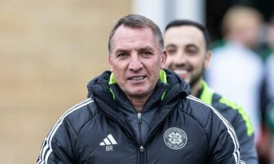 Celtic coach Brendan Rodgers reacts and delivers a recent Celtic Injury fitness update on their players ahead of their next match against Ross County in the Scottish Premiership