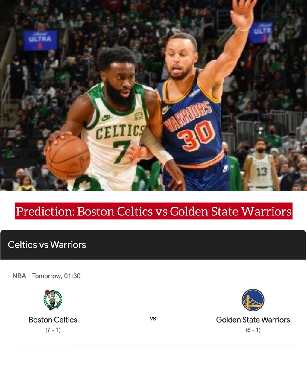 Prediction: Boston Celtics vs Golden State Warriors