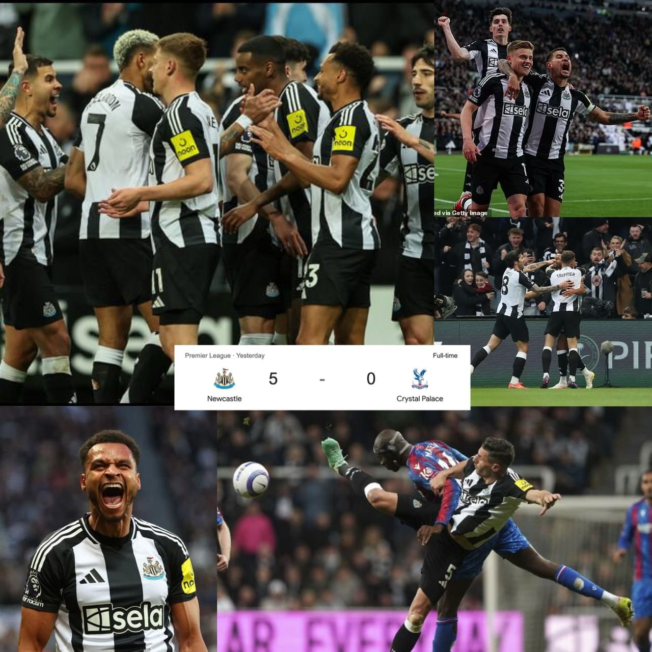 Everything about the match as Newcastle United thrashed Crystal Palace 5-0: (Player Ratings), goals and reviews