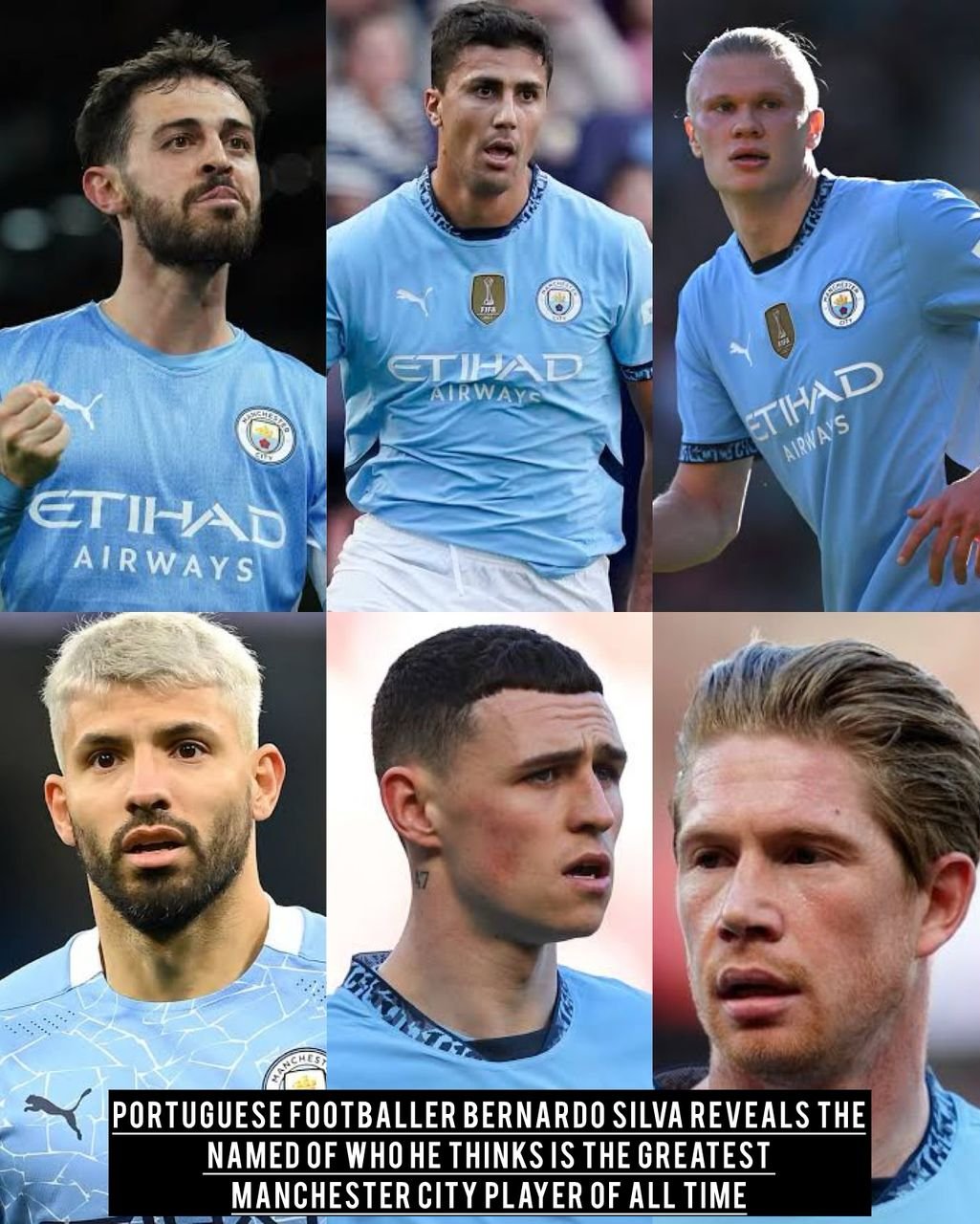 Portuguese footballer Bernardo Silva reveals the named of who he thinks is the greatest Manchester City player of all time