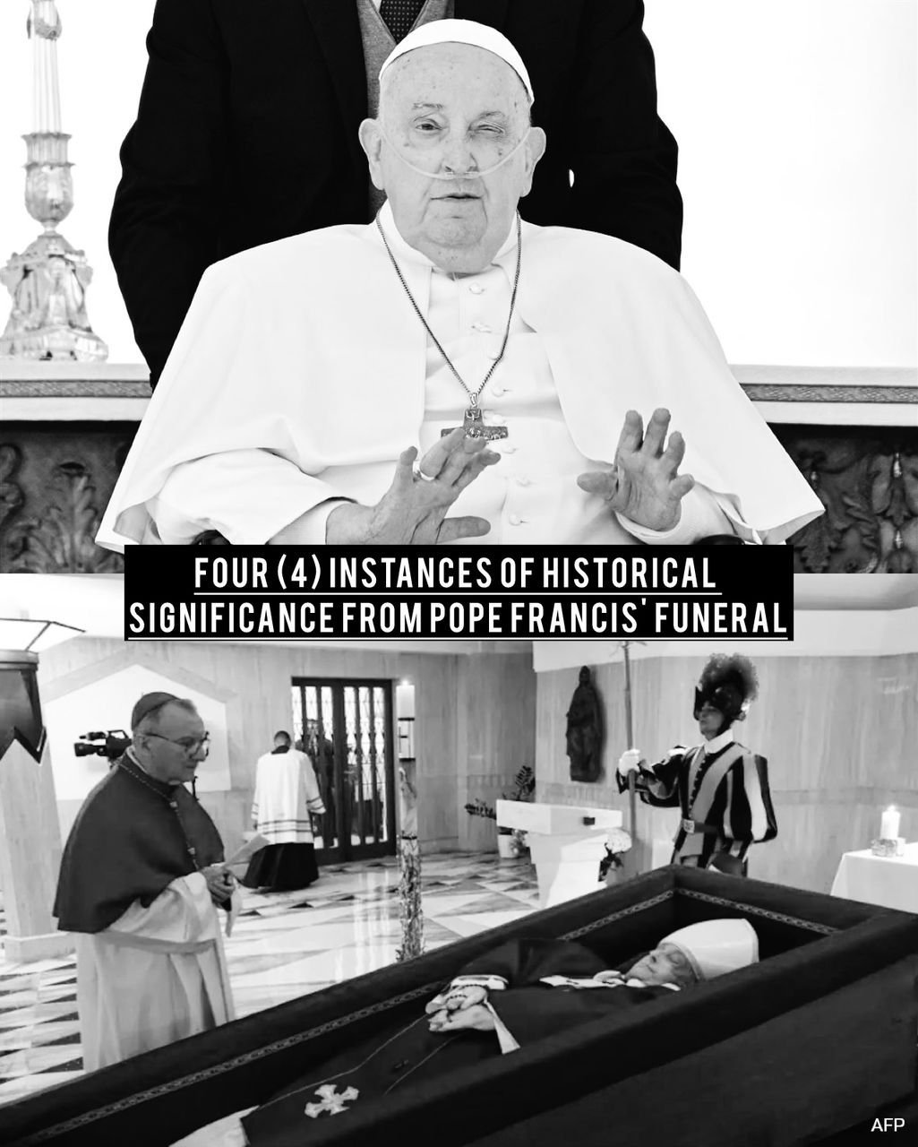 Four (4) instances of historical significance from Pope Francis' funeral