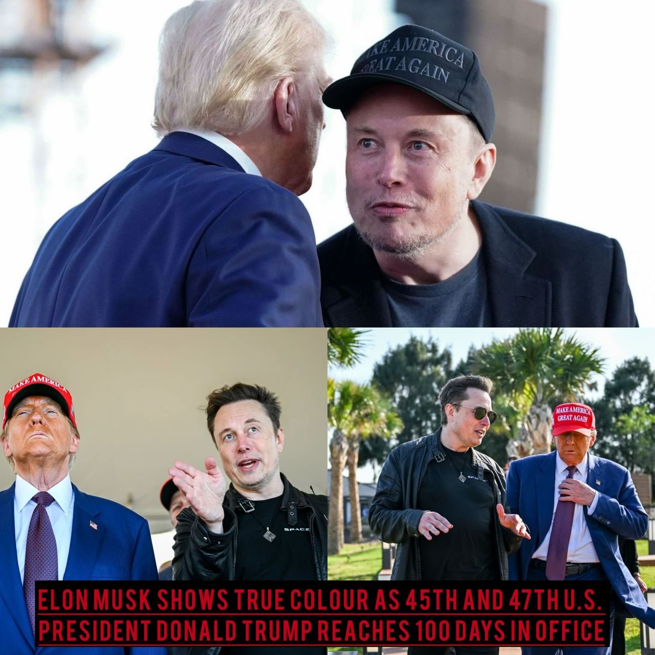 "I'm going to work my a-- off for you guys." 53-year-old businessman Elon Musk shows true colour as 45th and 47th U.S. President Donald Trump reaches 100 days in office