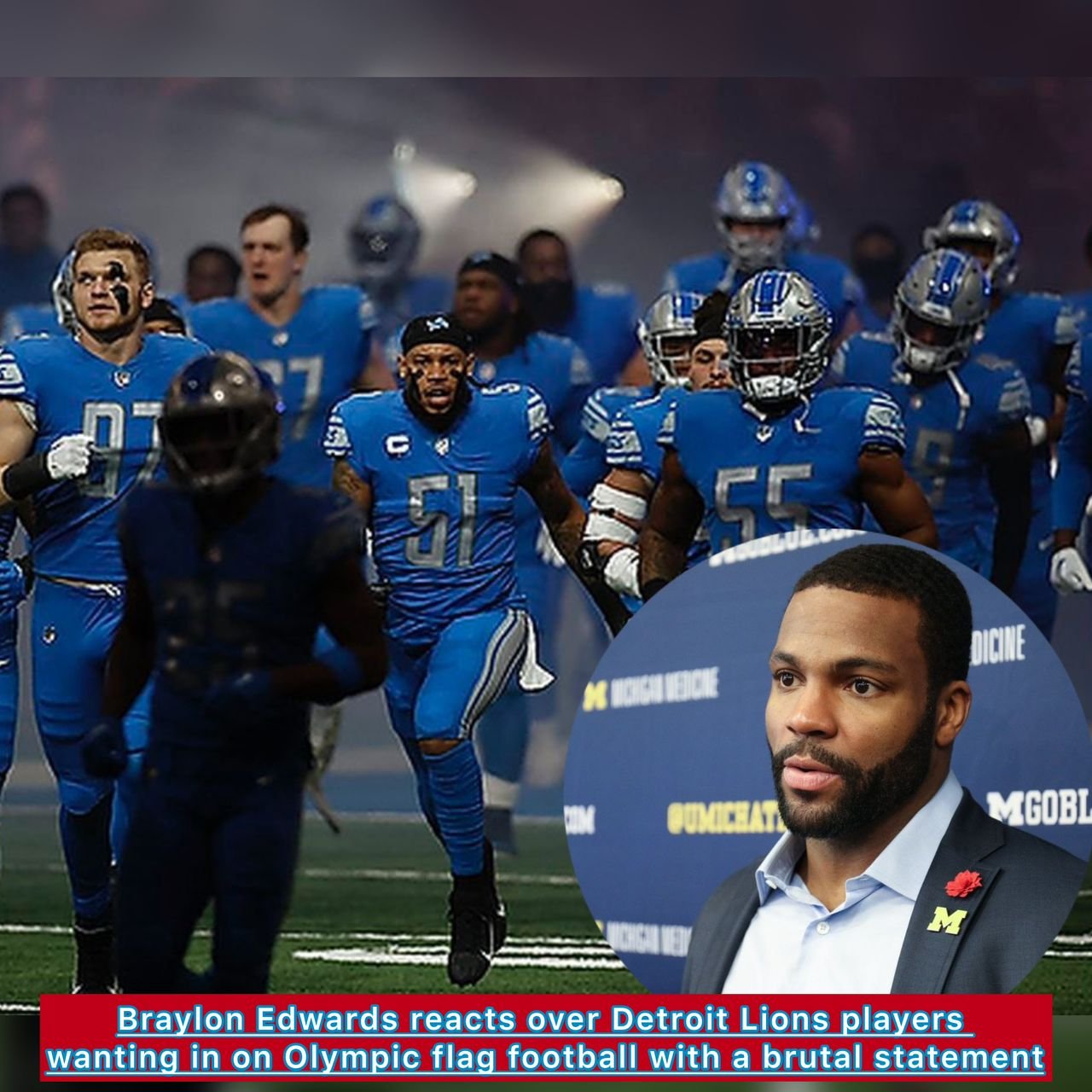 Braylon Edwards reacts over Detroit Lions players wanting in on Olympic flag football with a brutal statement