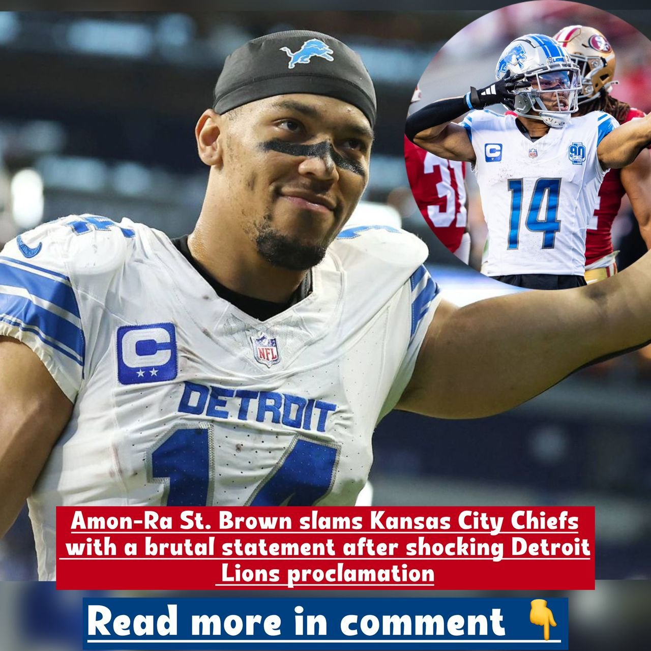 Detroit Lions Wide receiver Amon-Ra St. Brown slams Kansas City Chiefs with a brutal statement after shocking Detroit Lions proclamation