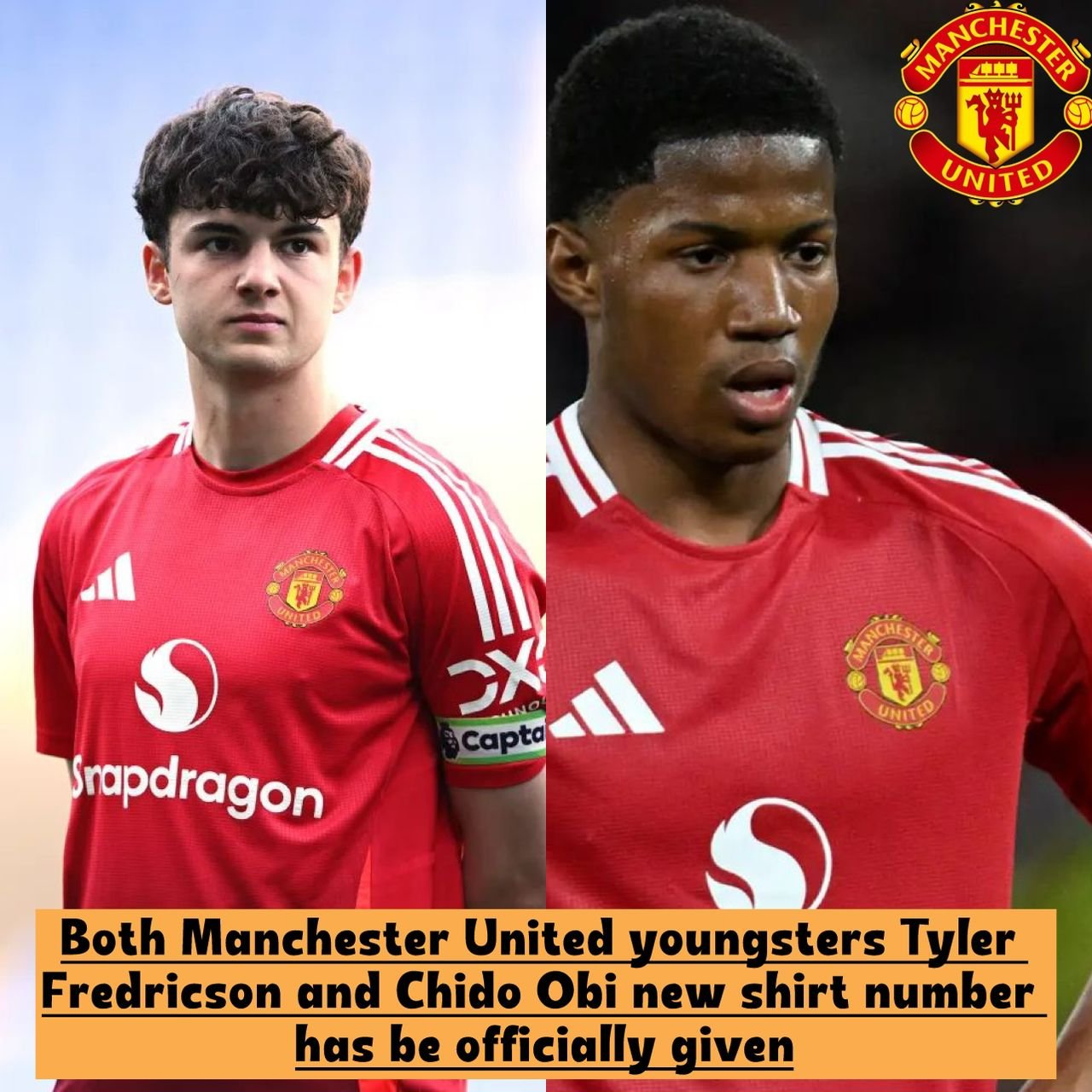 Revealed: Both Manchester United youngsters Tyler Fredricson and Chido Obi new shirt number has be officially given