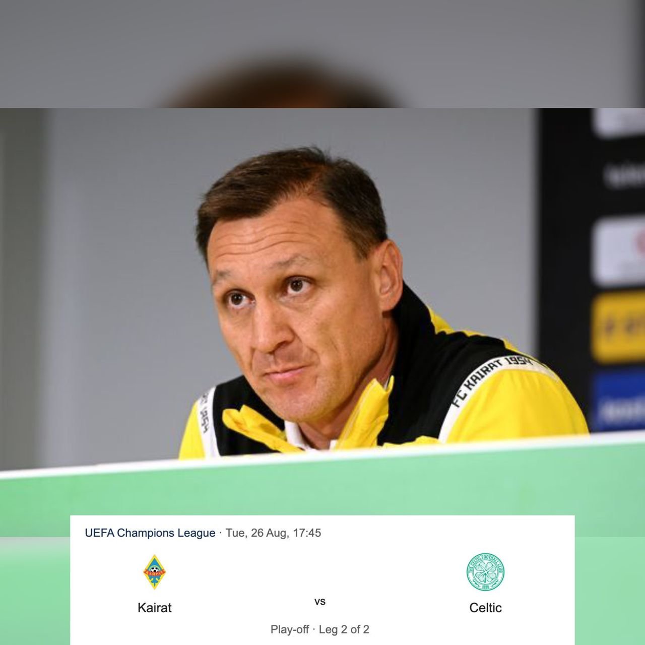 “It was a disappointing" Kairat Almaty manager Rafael Urazbakhtin sends brutal message to players ahead of their match against Celtic F.C. and what he expects