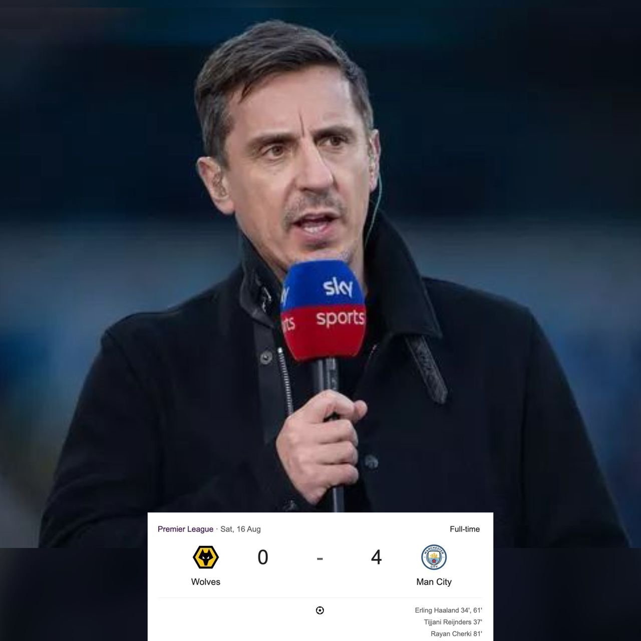 After Man City 4-0 win against Wolves Gary Neville gave his verdict on who will win the English Premier League