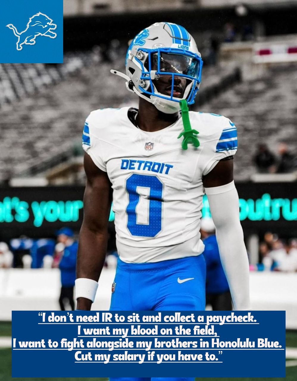 Detriot Lions raising star boldly shut down IR Deal, and declare his strong stance in the game