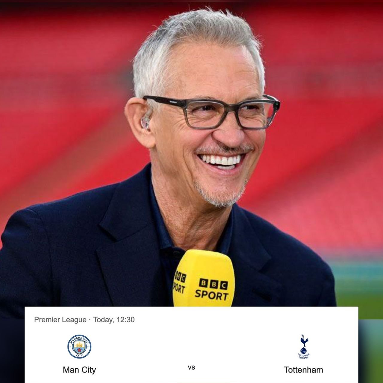 English broadcaster and former footballer Gary Lineker shares his score prediction over the EPL match between Manchester City vs Tottenham