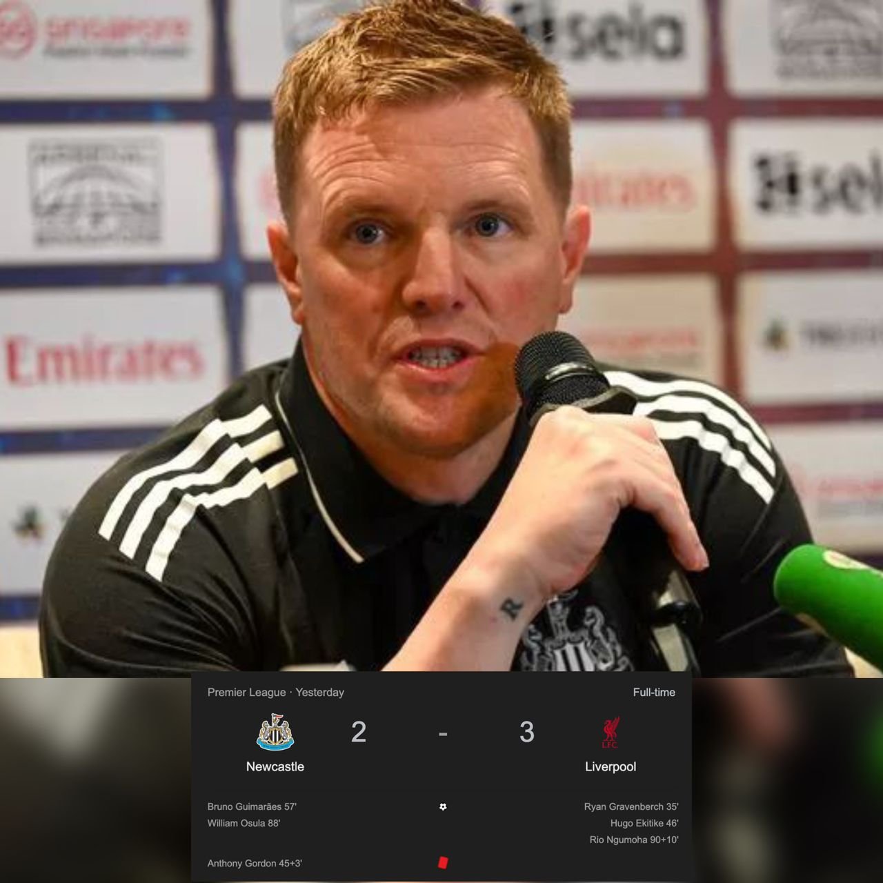 “I think great performance" Eddie Howe reacts and speaks up over their match defeat performance against vs. Liverpool
