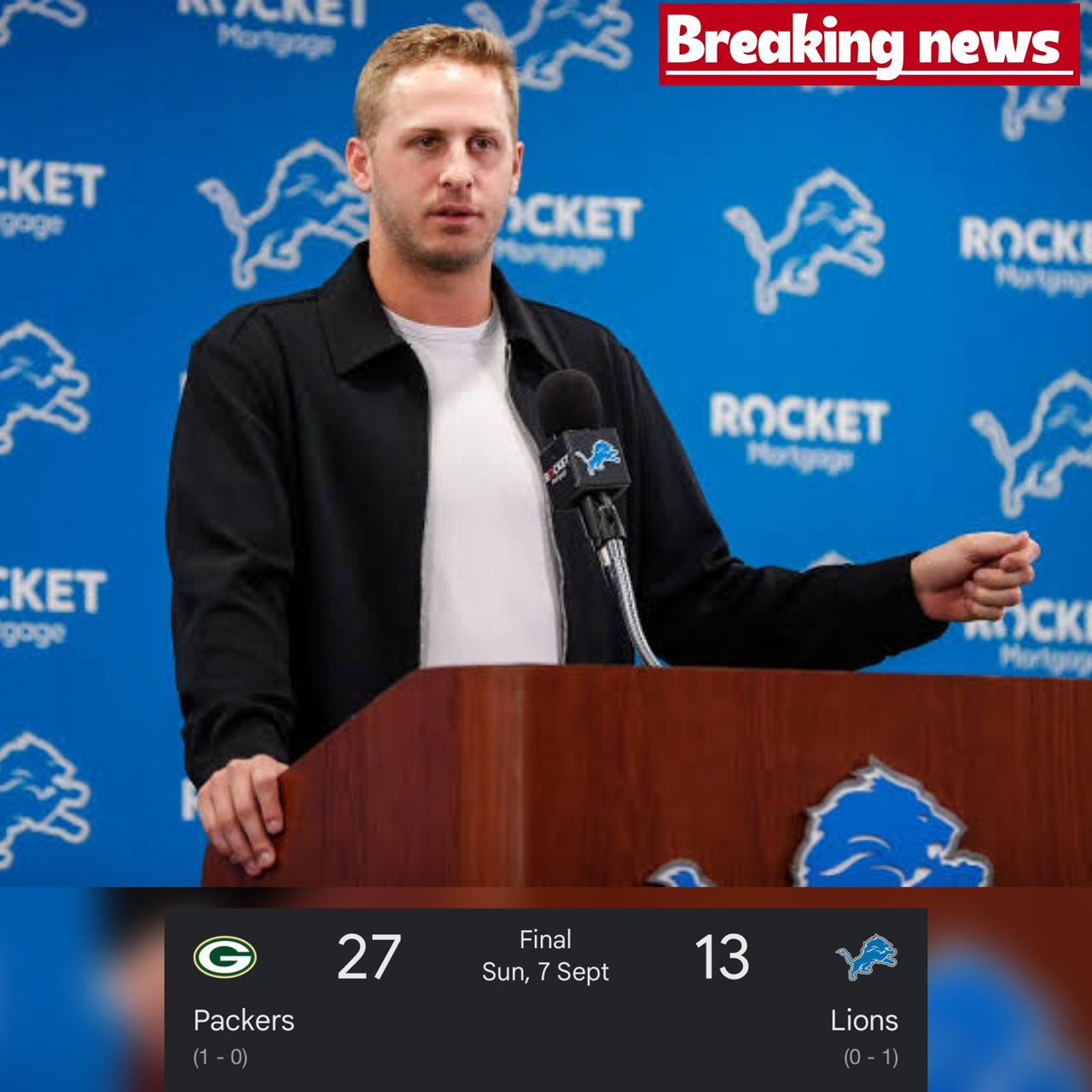 Detroit Lions Quarterback Jared Goff reacts to recent criticism and sends out a brutal message to Detriot Lions week 1 loss against Green Bay Packers