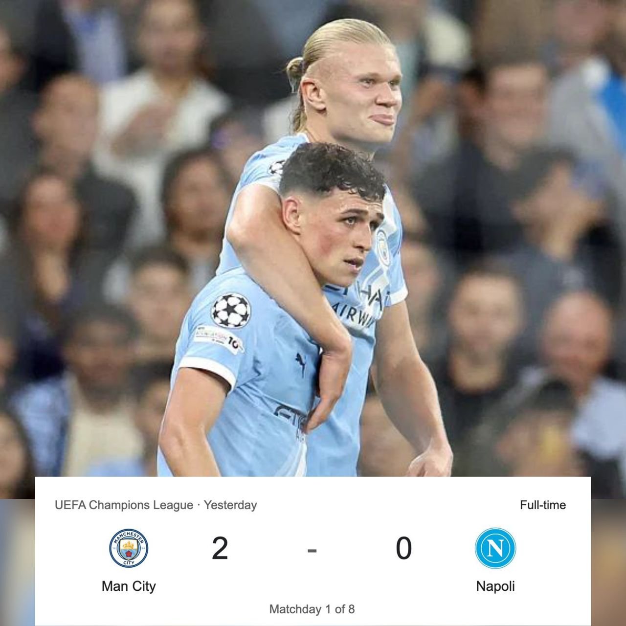 Five facts that we discovered from Manchester City's match against Napoli, in which Phil Foden and Erling Haaland appeared as stars
