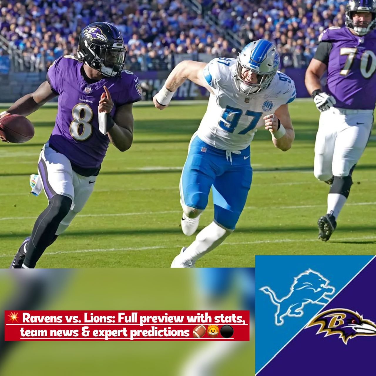 Ravens vs. Lions: Match Predictions, Stats Breakdown, Tips & Latest Team News