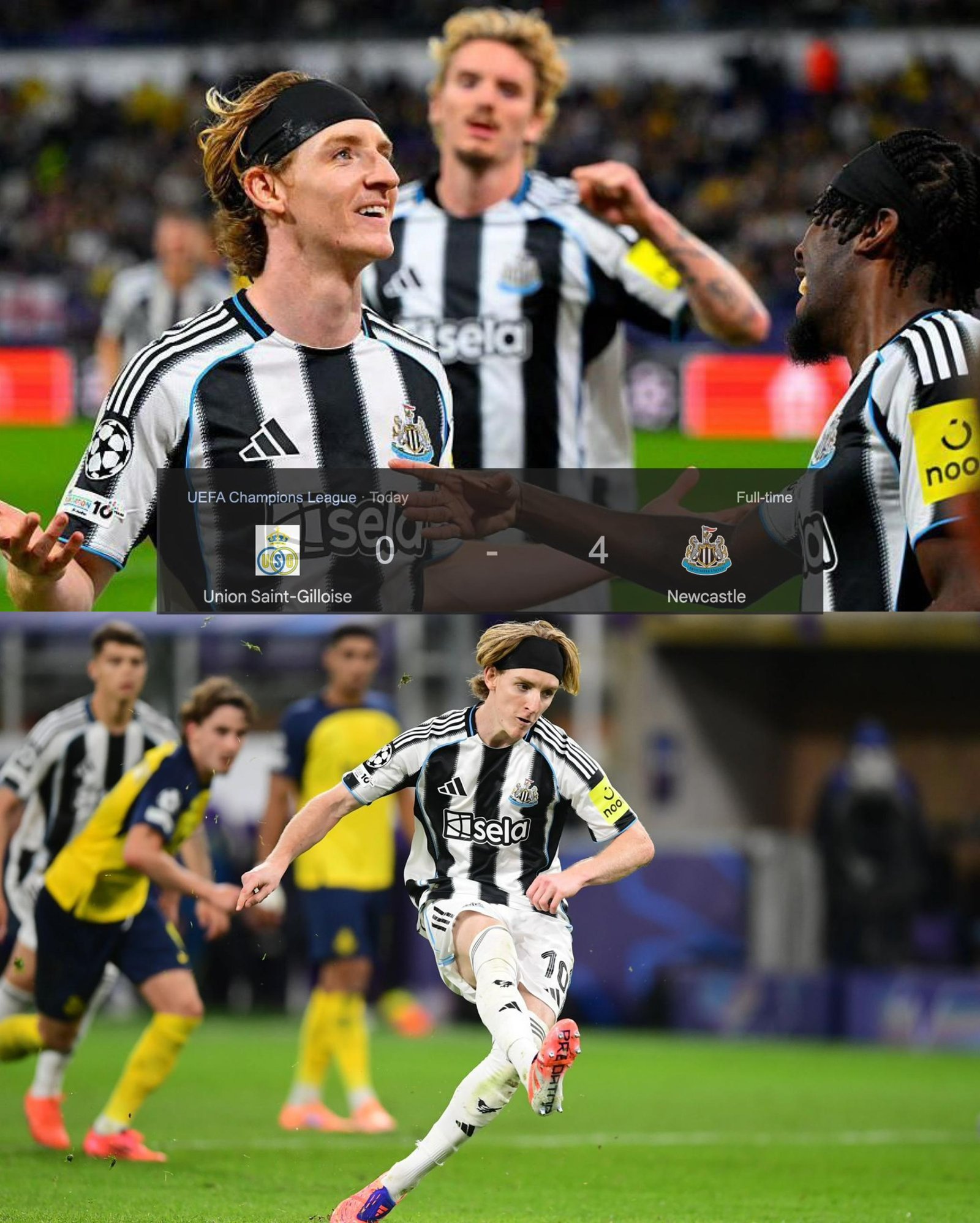 Newcastle United wins 4-0 against Union Saint-Gilloise in the UEFA champions League match: Player ratings, and match review