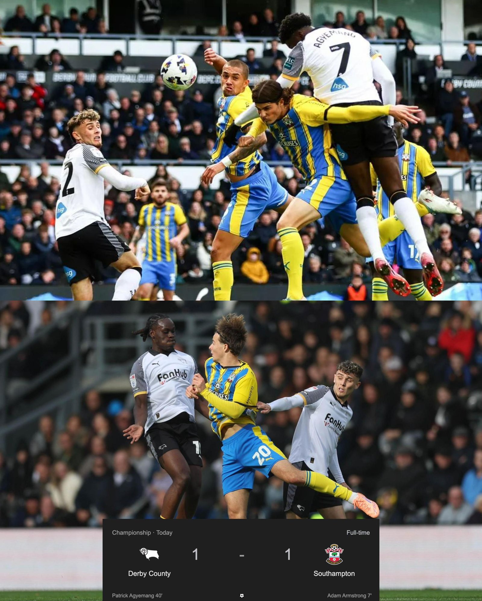 Derby County coach John Eustace gave his verdict over the draw match against Southampton F.C.