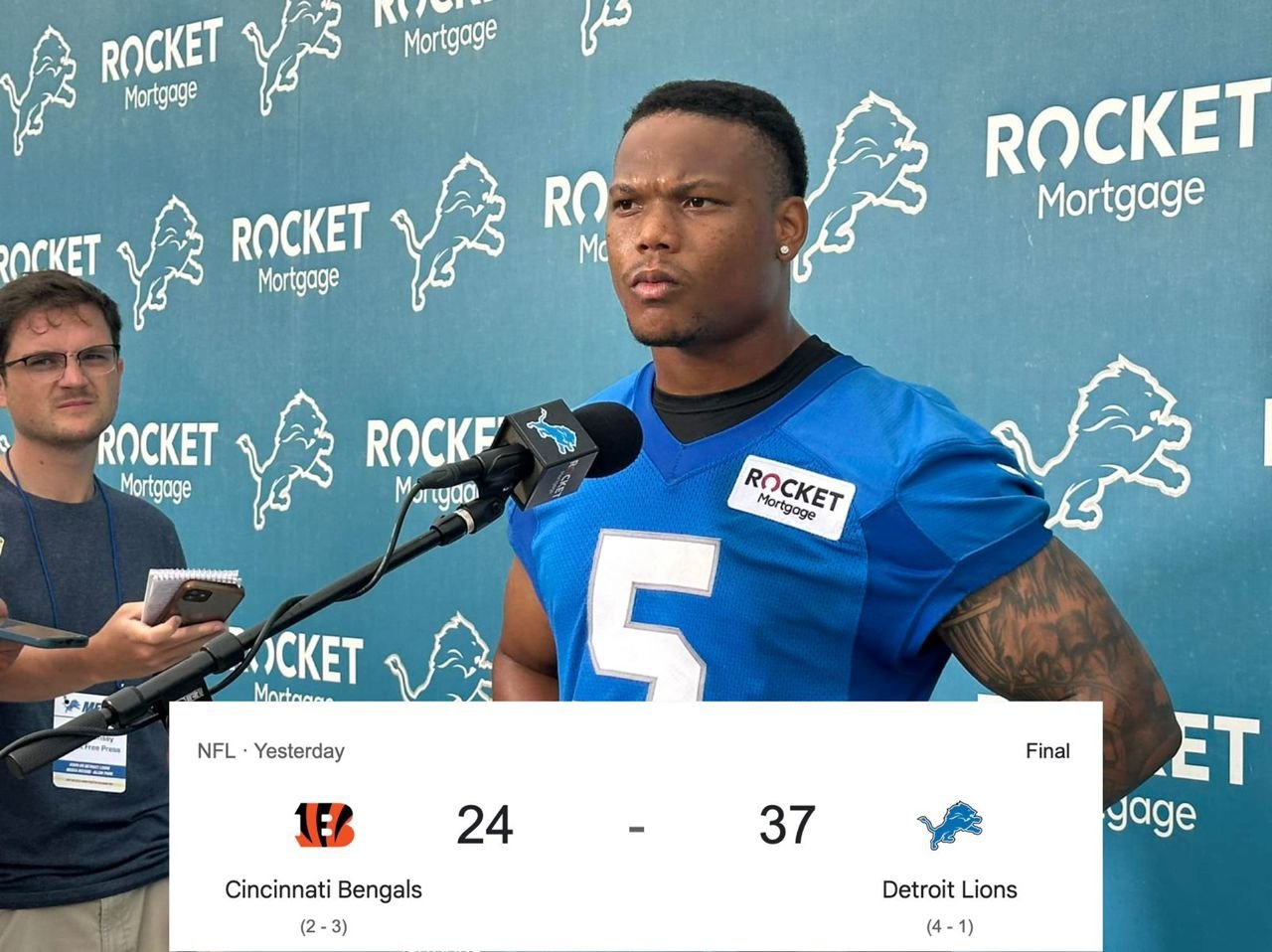 David Montgomery expresses gratitude to Bengals after Lions’ impressive victory.
