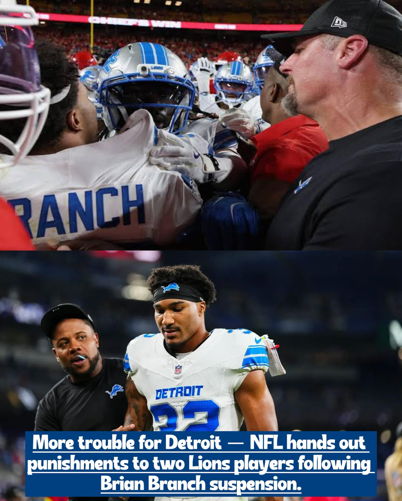 Breaking news: NFL hits two more Detroit Lions players with penalties in wake of Brian Branch suspension