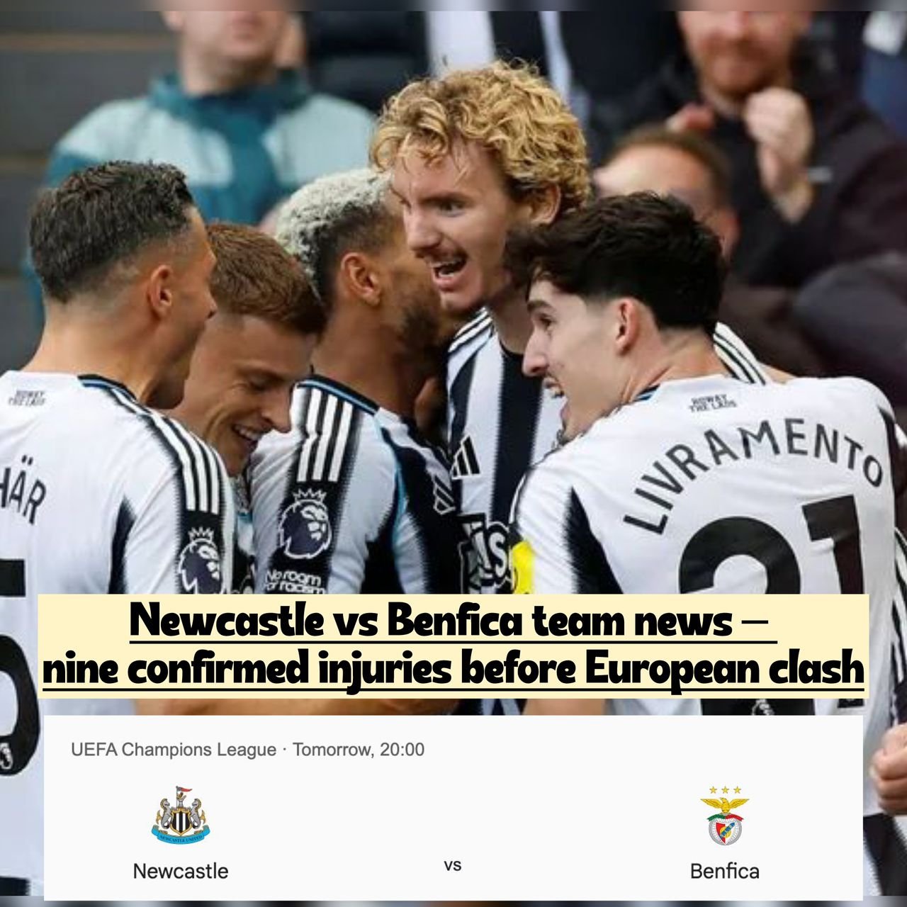 Injury list grows: The names of the nine players to miss out on Newcastle United vs Benfica match clash