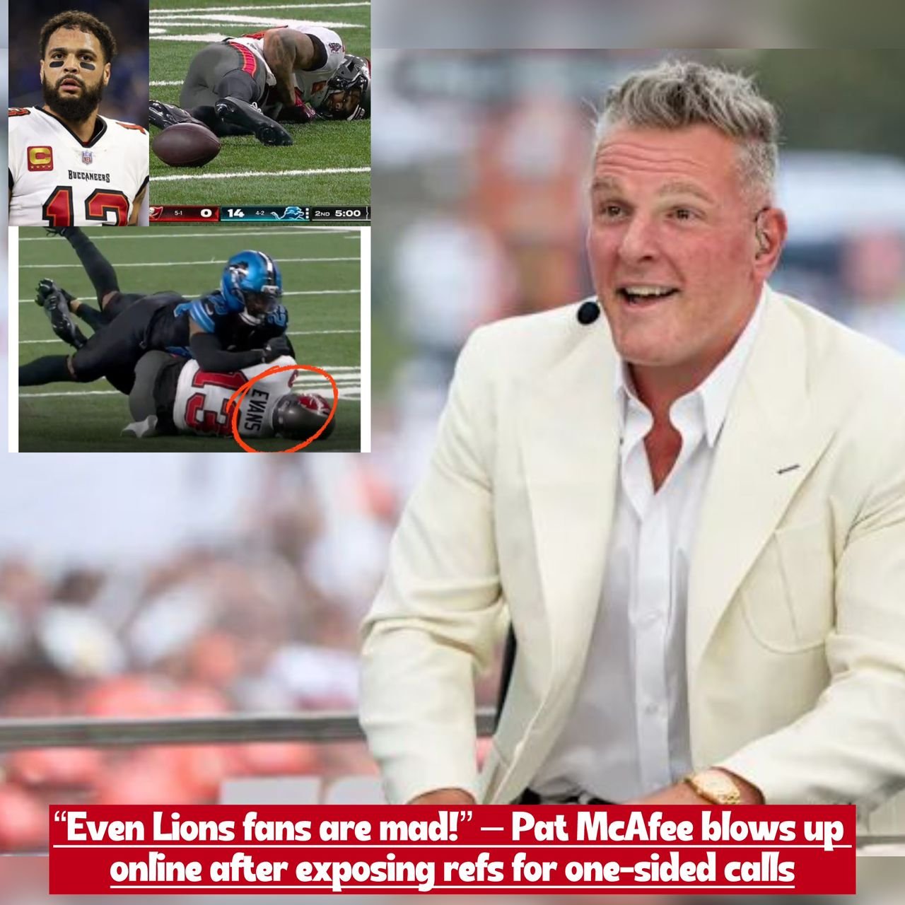 Breaking: Pat McAfee trends nationwide after pointing out multiple officiating decisions benefiting Detroit Lions, sparking backlash from fans