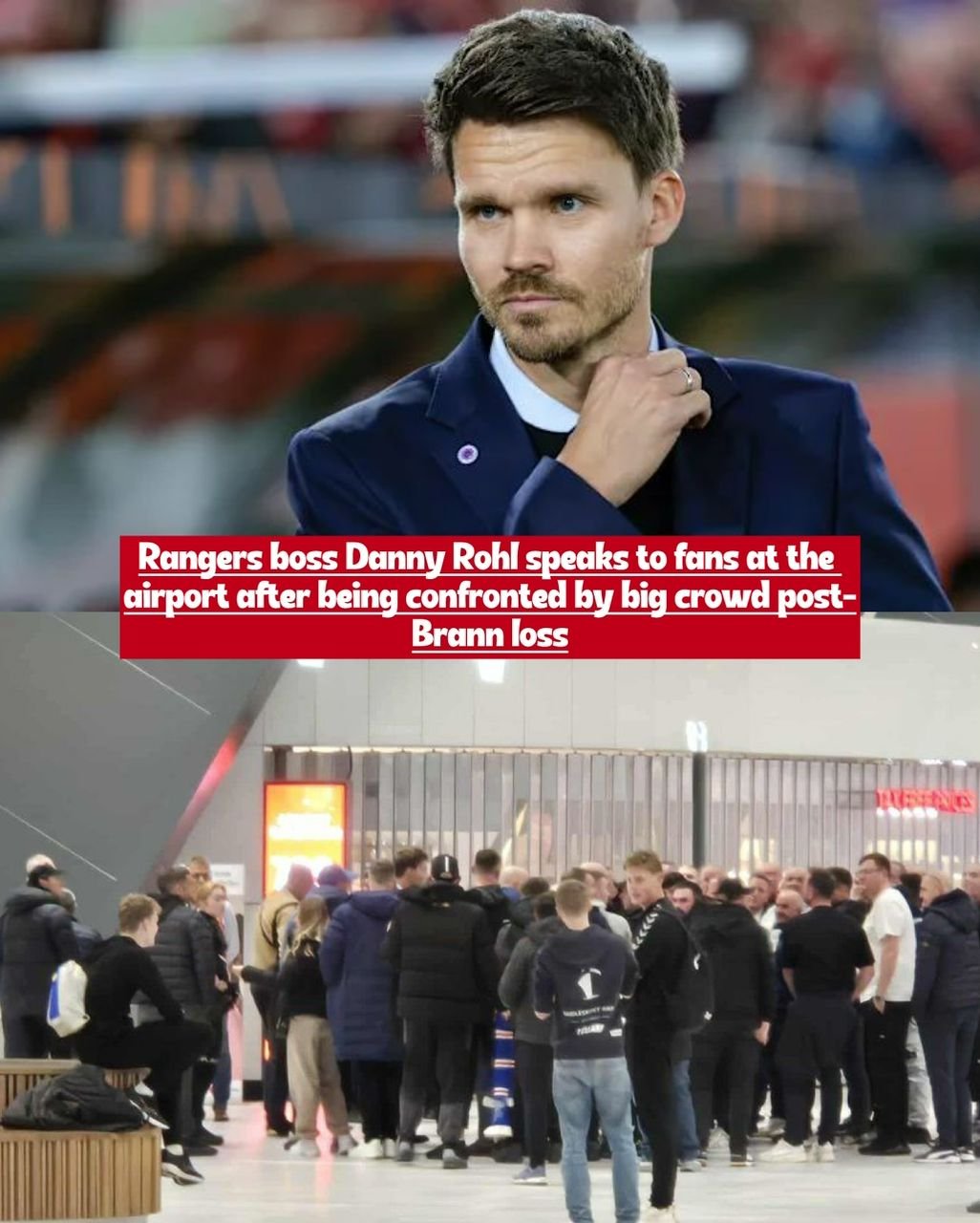 The hidden conversations Danny Rohl and Rangers fans had at airport after being followed by supporters after 3-0 defeat vs Brann revealed