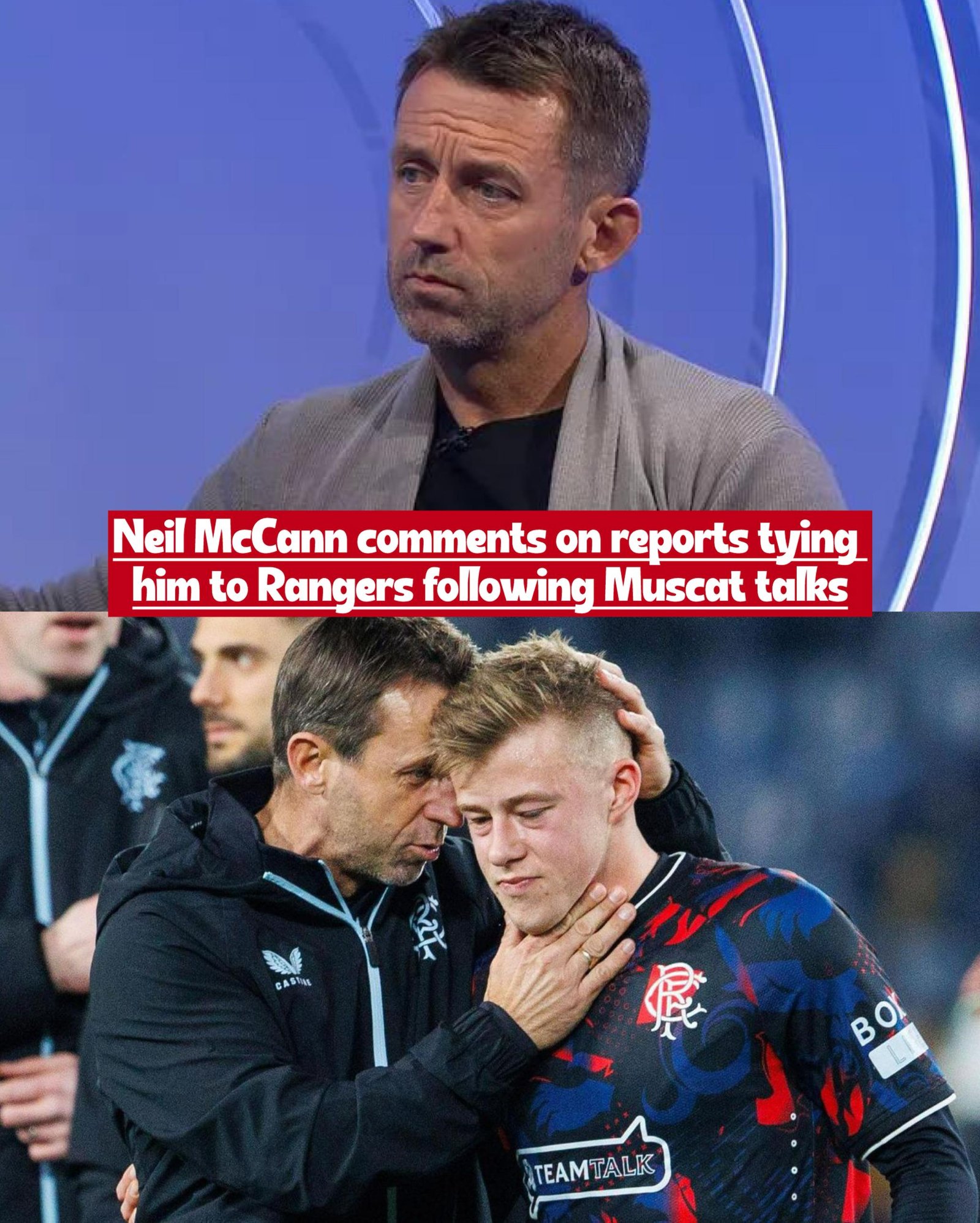 51year-old Scottish football player Neil McCann responds to speculation over Rangers return following Kevin Muscat discussions and claims