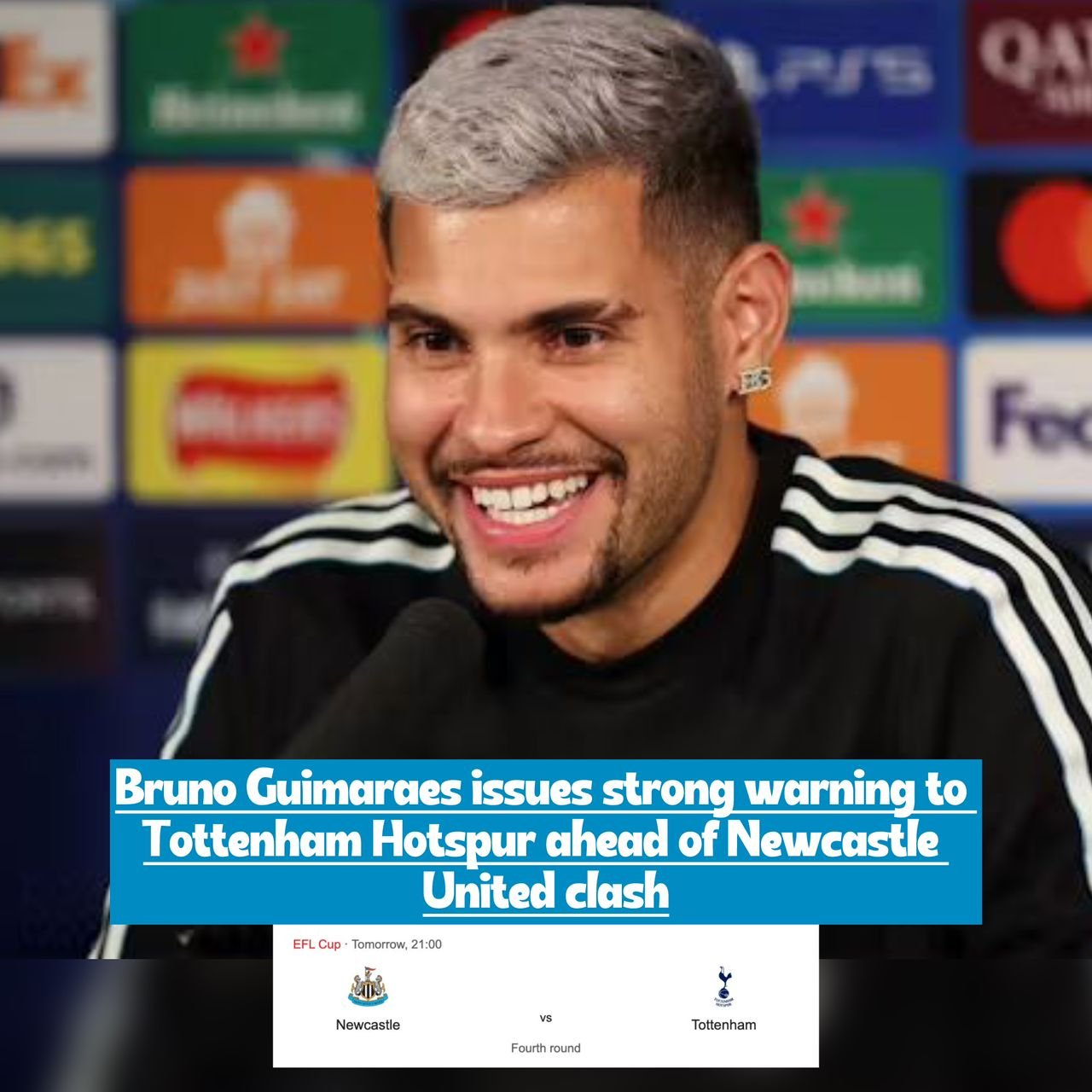 Breaking news: Bruno Guimaraes sends out a brutal warning message to Tottenham Hotspur ahead of their EFL Cup clash